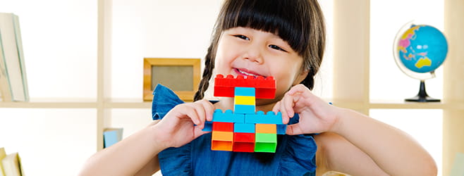 building blocks little girl