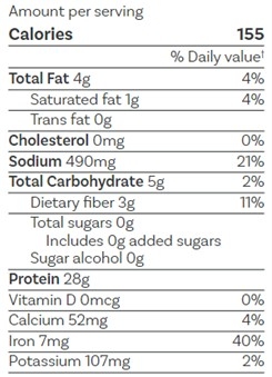 Protein powder mix nutrition facts