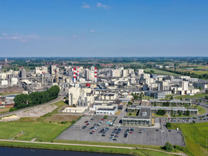 Aerial view of the Roquette factory in Lestrem, France