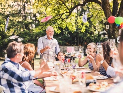 family having dinner celebrating