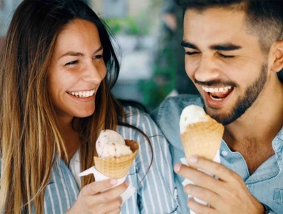 couple eating ice cream together