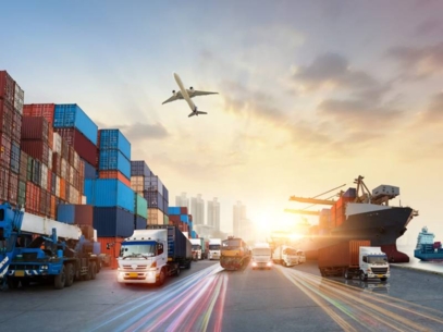 Various means of transport cargo, airplane, truck