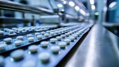 Tablets on a production line
