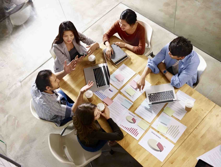 people working together