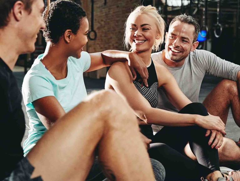 people at the gym together